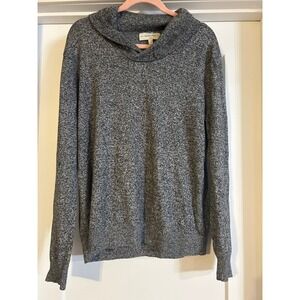 Hawker Rye Heather Grey Cotton Cashmere Shawl Collar Sweater Mens Medium Classic